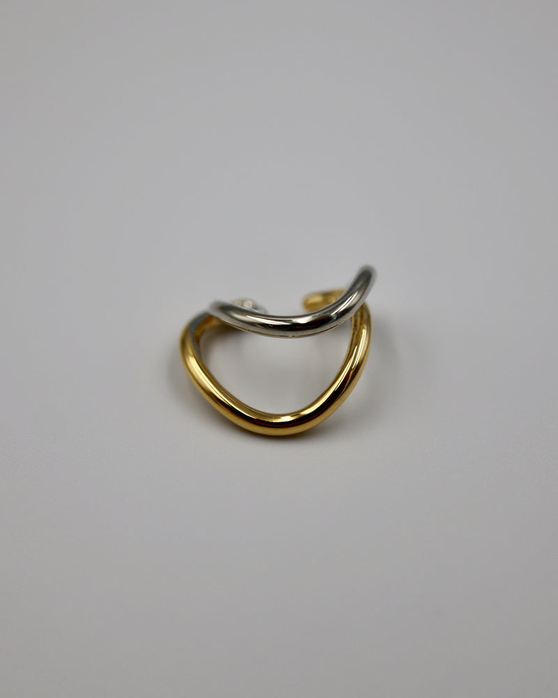 wavy golsil line ear cuff