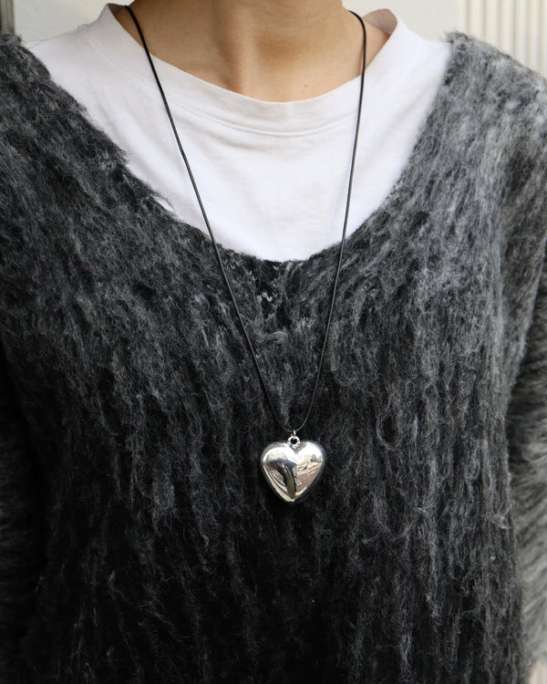 big heart long necklace