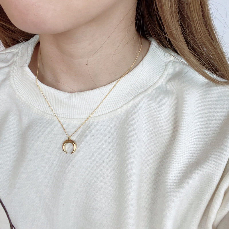 crescent moon necklace - beller