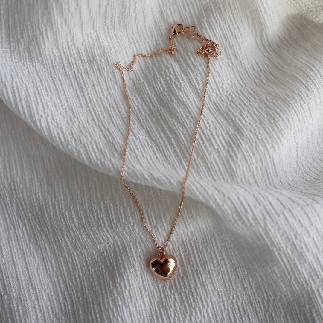 puffy heart necklace - beller