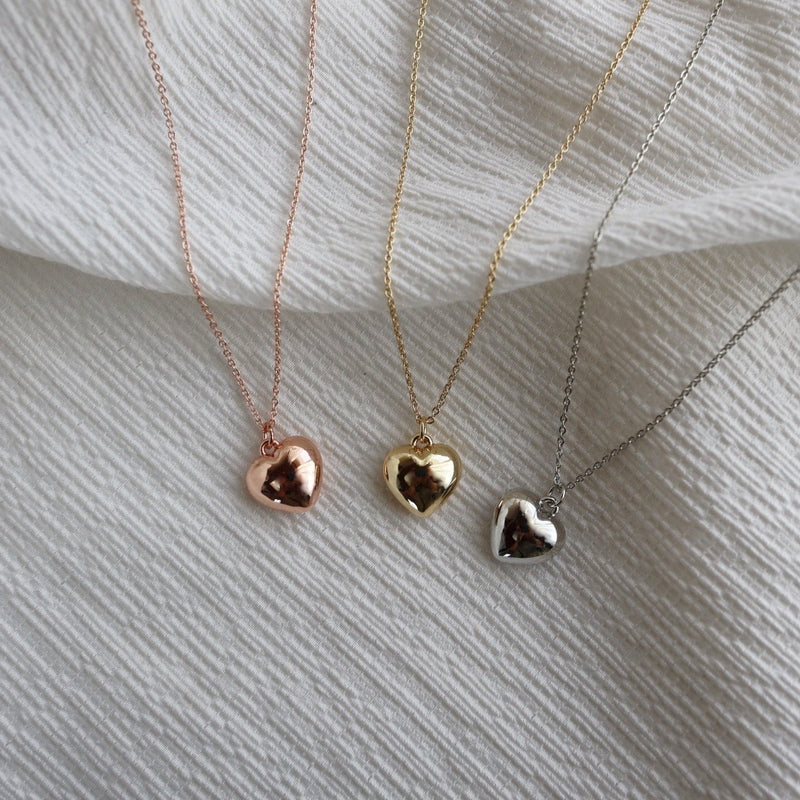 puffy heart necklace