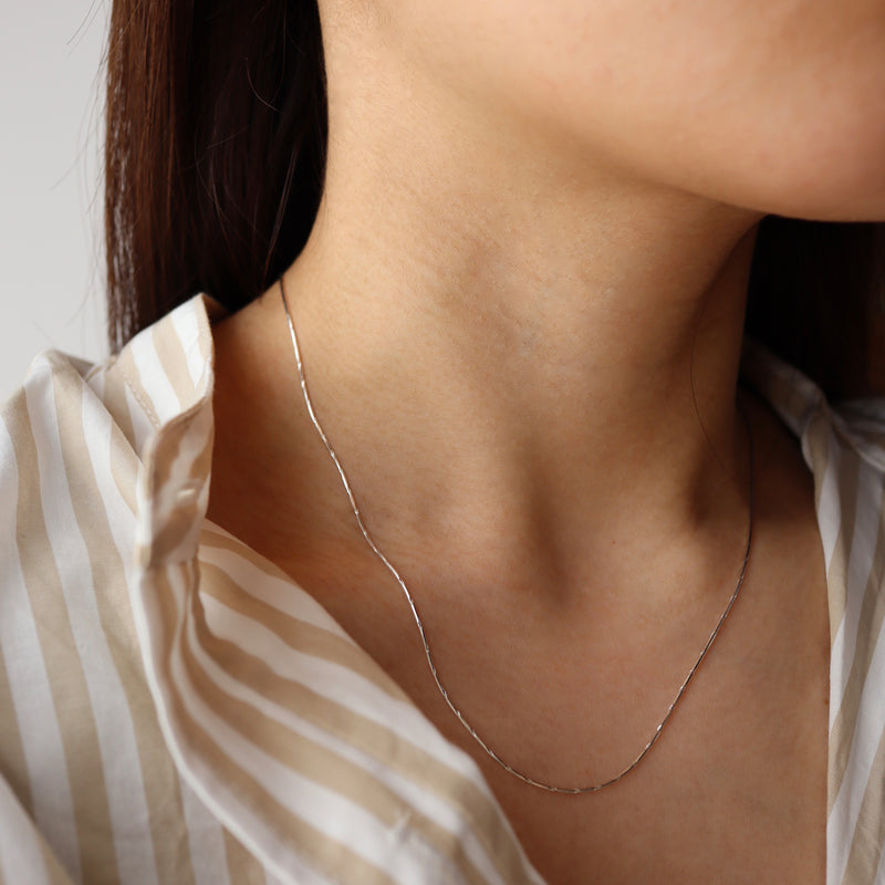 simple twist necklace(silver925)