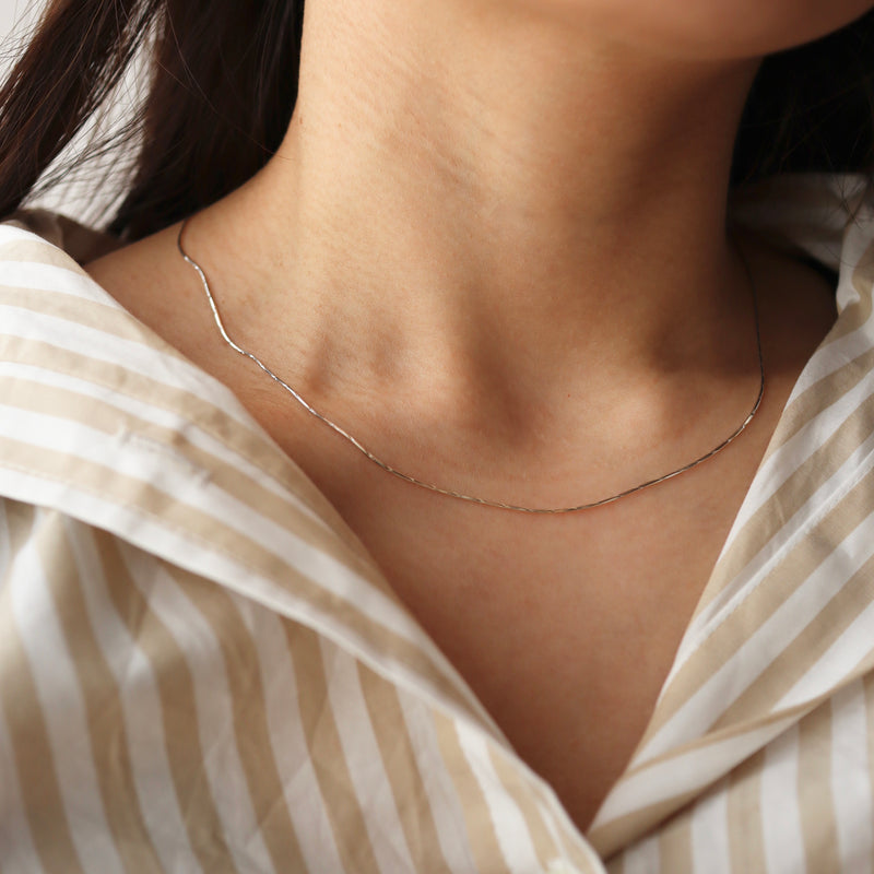 simple twist necklace(silver925)