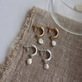 bend pearl earring