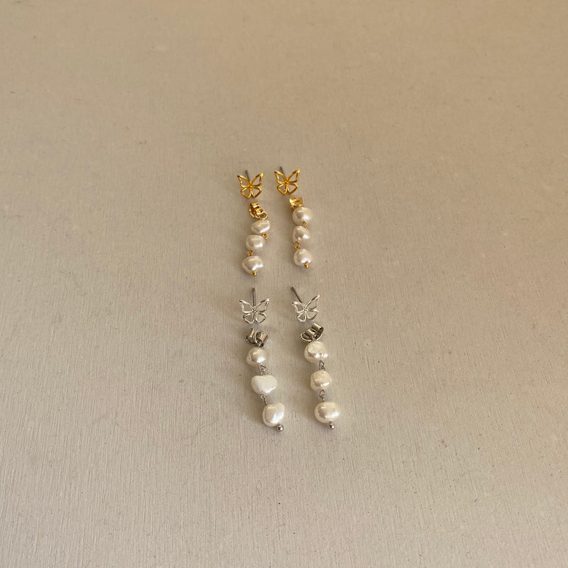 butterfly pearl 2way pierce
