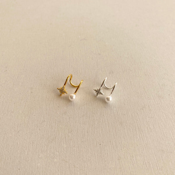 star × pearl ear cuff