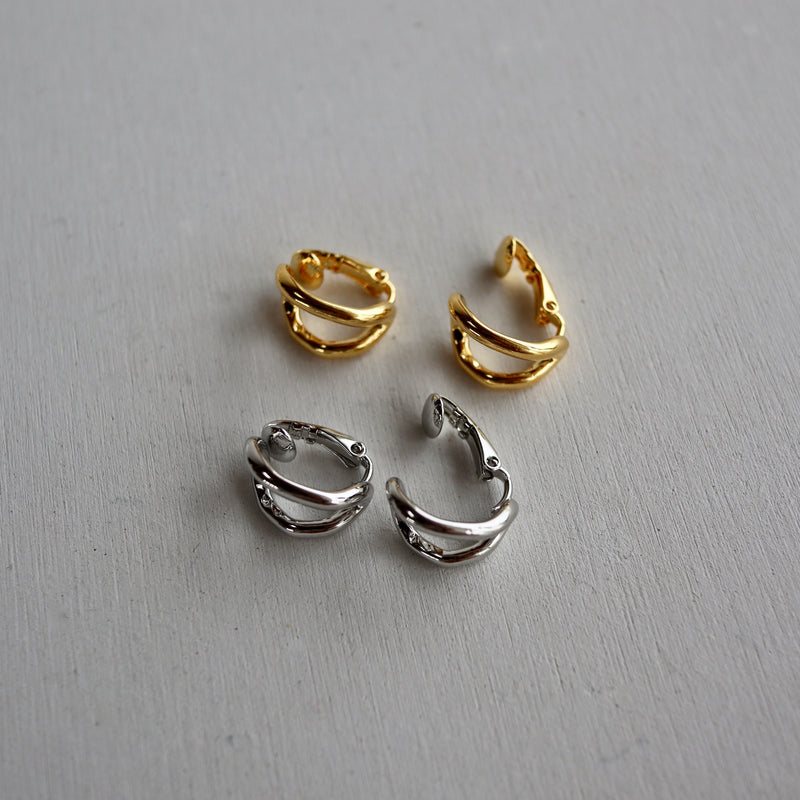 two line clip earring & earcuff