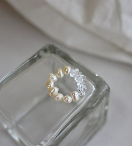 crystal pearl ring