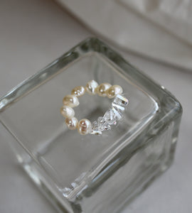 crystal pearl ring