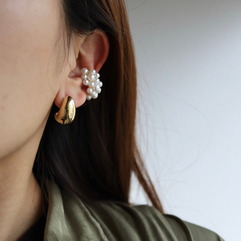 Inflate round pierce & earring