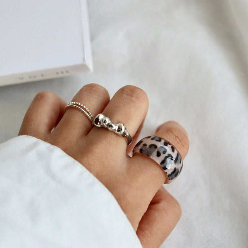 acryl leopard ring - beller