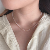 lock chain pearl necklace