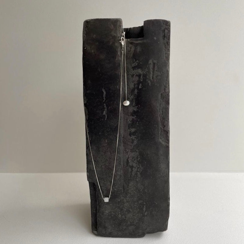 pearl × natural stone necklace