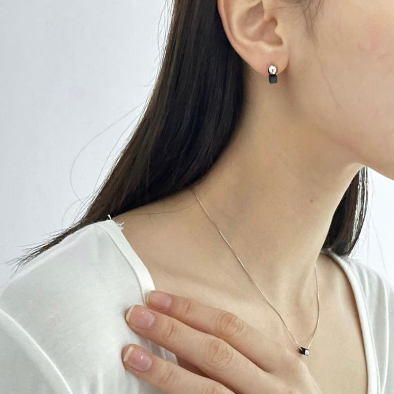 pearl × natural stone necklace
