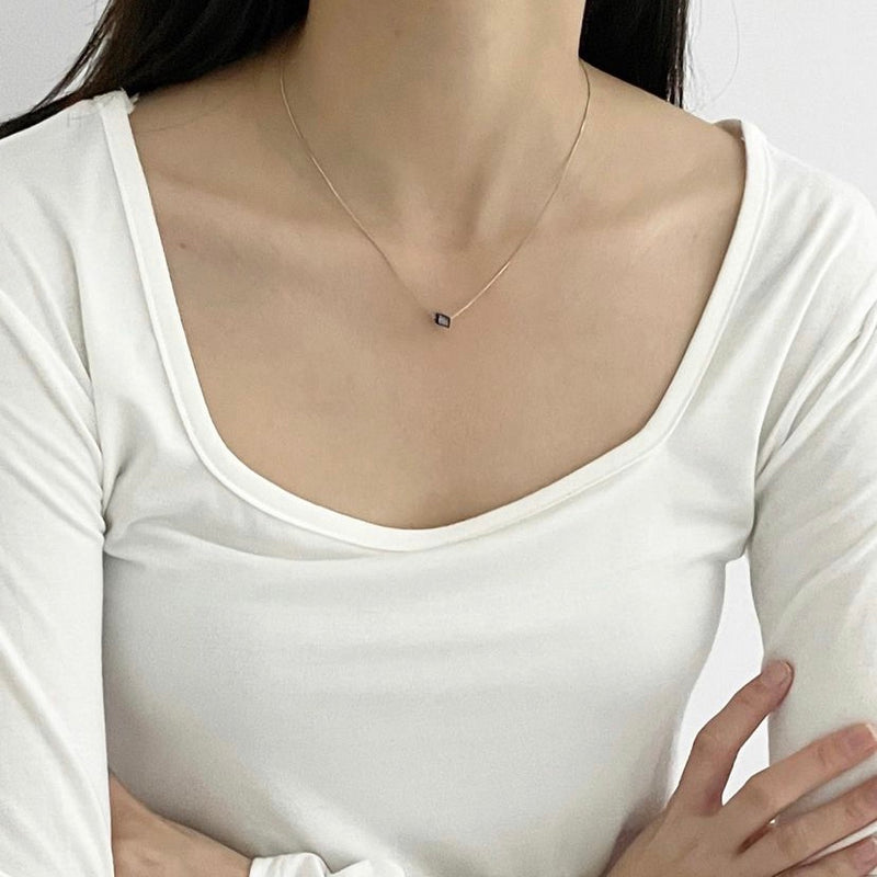 pearl × natural stone necklace