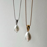 shell drop pearl necklace