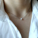 pearl × natural stone necklace