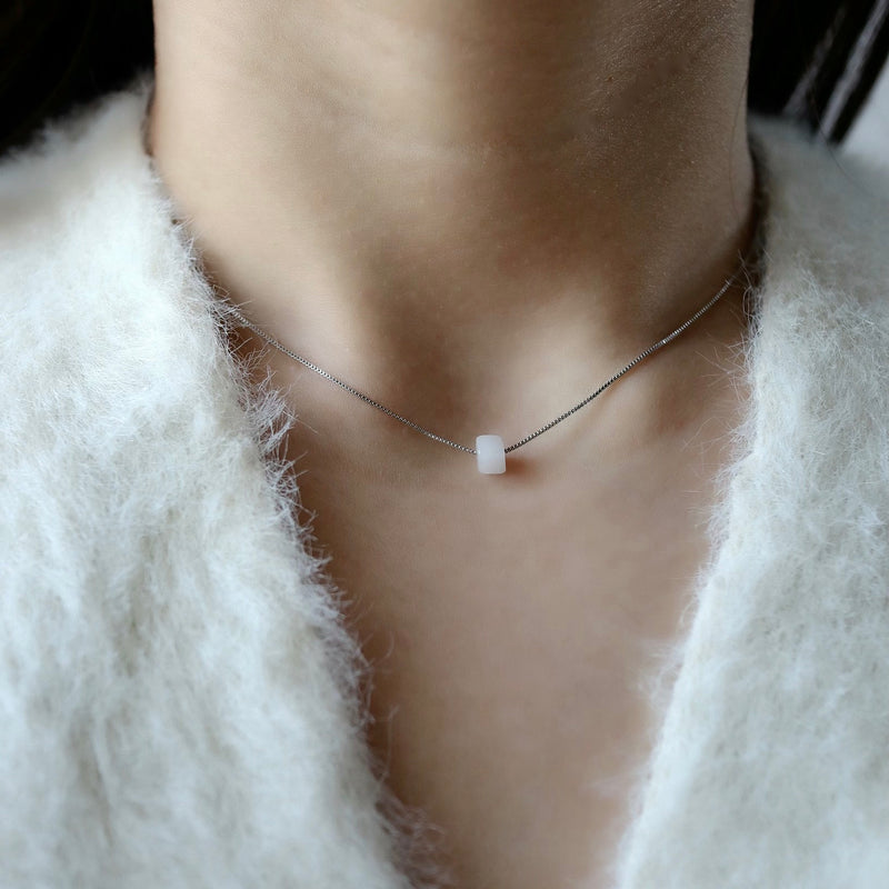 pearl × natural stone necklace
