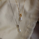 shell drop pearl necklace