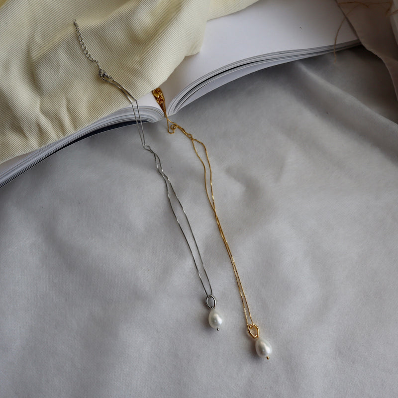 shell drop pearl necklace