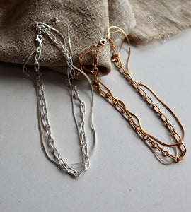 matte triple necklace