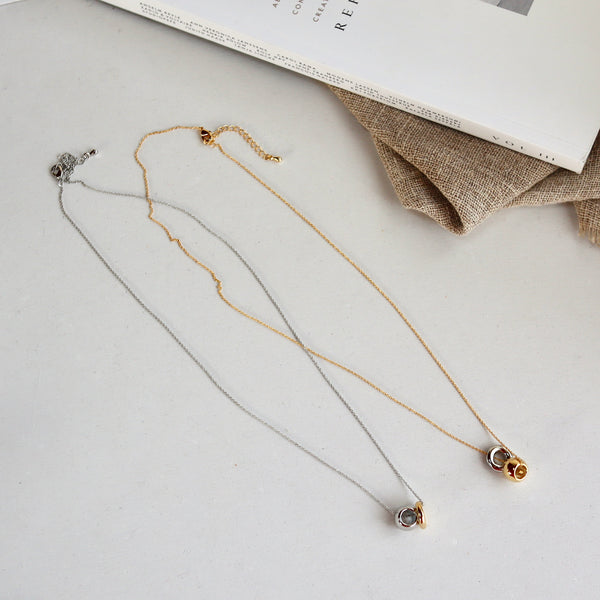 golsil double ring necklace