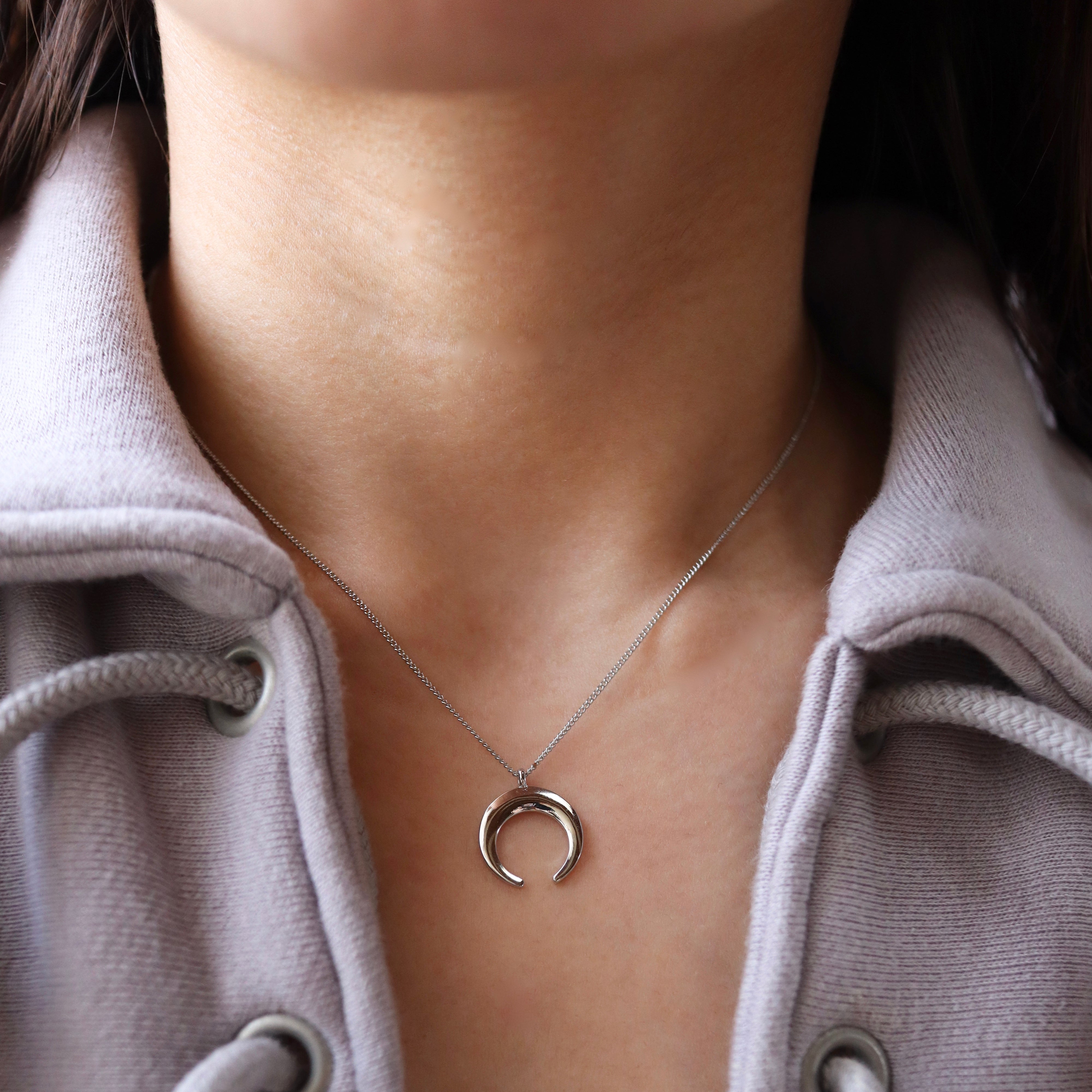 crescent moon necklace   beller