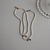 pearl & ribbon necklace