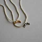pearl & ribbon necklace