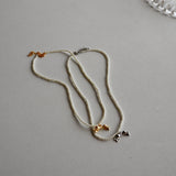 pearl & ribbon necklace