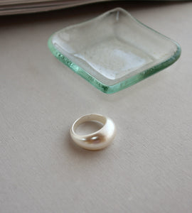 shiny white acryl ring