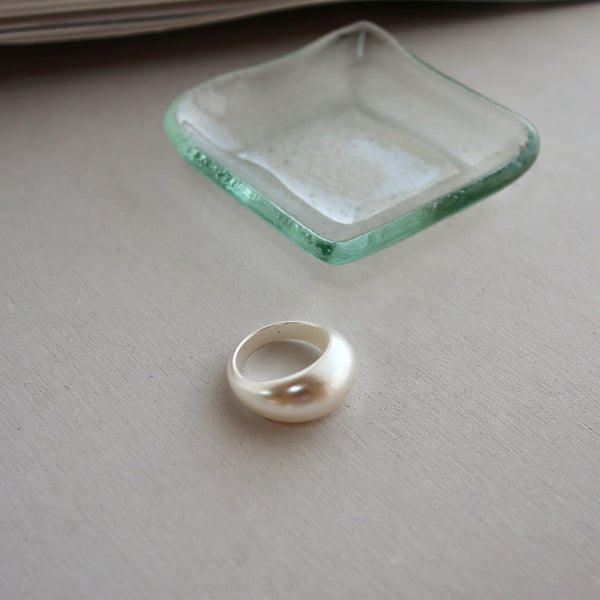 shiny white acryl ring