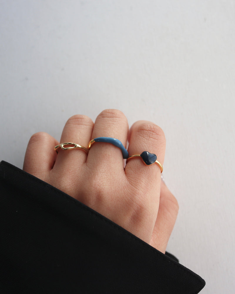 melted bi-color thin ring