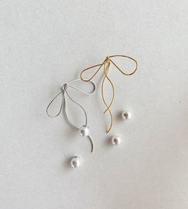 pearl bowknot pierce