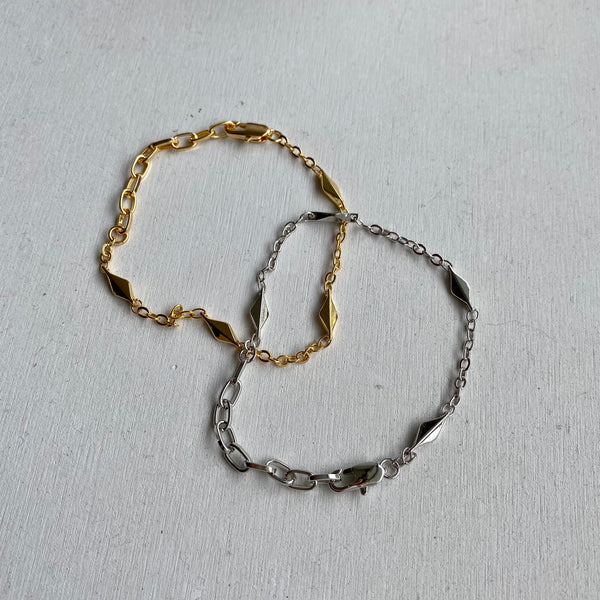 rhombus chain bracelet&anklet